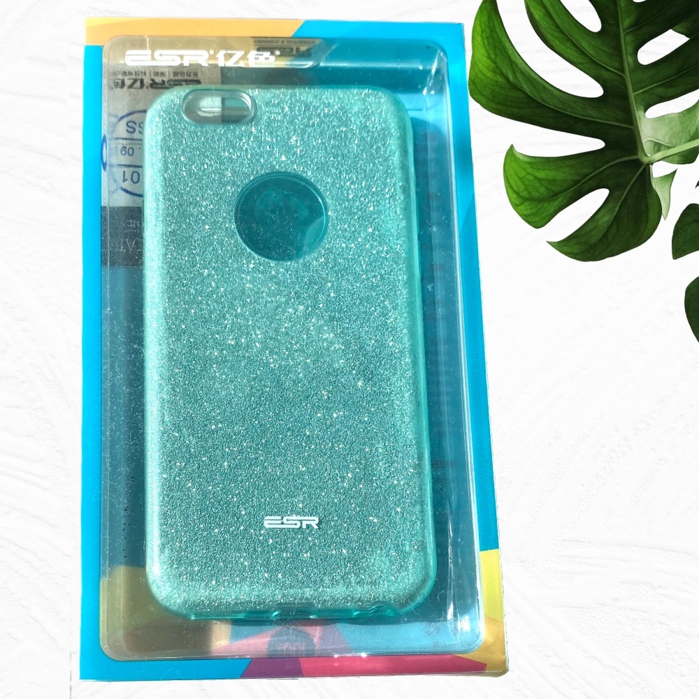 iPhone 6 New Plastic Teal Green Glitter Cell Phone Case